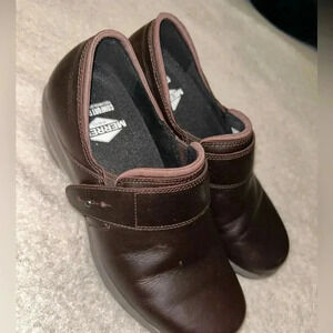 Merrell Brown Leather Valetta Work Clogs Women's Size 8